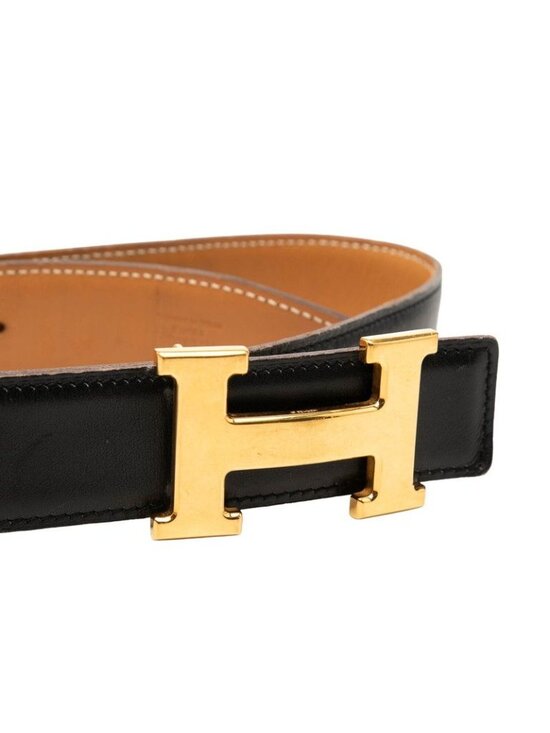 Hermes Constance Belt Reversible 70 Black Beige Box Calf main image 4
